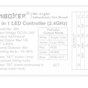 MiBoxer SR5 LED Controller 5in1 RGB-WW (RGB-CCT) DC12~24V WiFi + 2.4G Alexa Serie