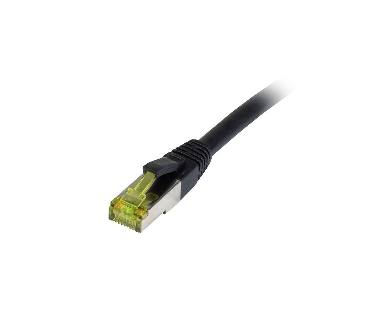 Patchkabel RJ45, CAT6A 500Mhz, 10m, schwarz, S-STP(S/FTP), PE/PVC(Outdoor), UV/Water-resistant, AWG26, mit CAT7 Rohkabel, Synergy 21
