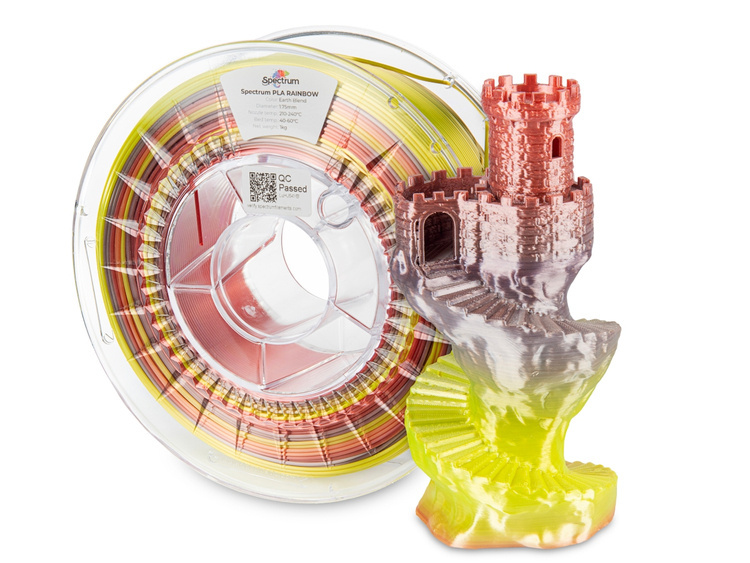 Spectrum Filament · PLA SILK Rainbow · EARTH BLEND · 1.75mm · 1kg