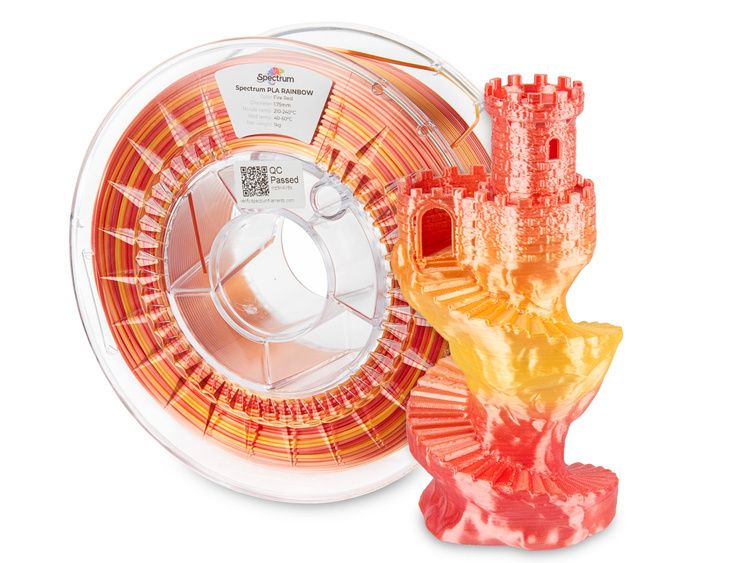 Spectrum Filament · PLA SILK Rainbow · FIRE RED · 1.75mm · 1kg