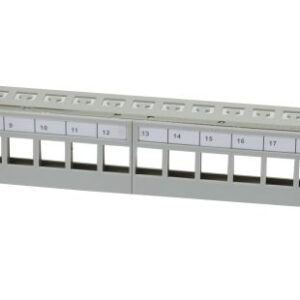 Keystone, Modulträger, 19"Patchpanel für 24xTP-Modul, 1HE(t 94mm), Lichtgrau, V31, Synergy 21,