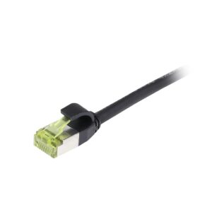 Patchkabel RJ45, CAT6A 500Mhz, 2m, schwarz, S-STP(S/FTP), slimline rund d=4,5mm, TPE/LSZH(Superflex), AWG28, mit CAT7 Rohkabel, Synergy 21