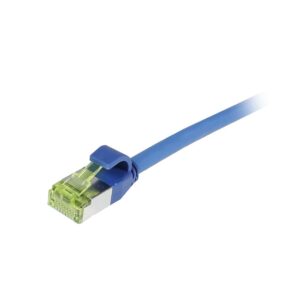 Patchkabel RJ45, CAT6A 500Mhz, 1.0m, blau, S-STP(S/FTP), slimline rund d=4,5mm, TPE/LSZH(Superflex), AWG28, mit CAT7 Rohkabel, Synergy 21