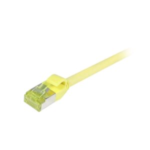 Patchkabel RJ45, CAT6A 500Mhz, 5m, gelb, S-STP(S/FTP), slimline rund d=4,5mm, TPE/LSZH(Superflex), AWG28, mit CAT7 Rohkabel, Synergy 21