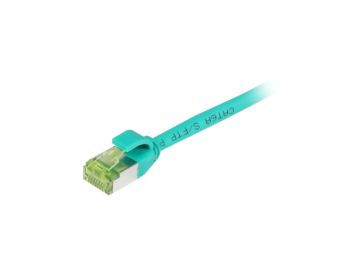 Patchkabel RJ45, CAT6A 500Mhz, 0.25m, grün, S-STP(S/FTP), slimline rund d=4,5mm, TPE/LSZH(Superflex), AWG28, mit CAT7 Rohkabel, Synergy 21