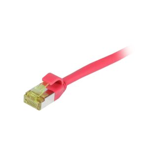 Patchkabel RJ45, CAT6A 500Mhz, 15m, rot, S-STP(S/FTP), slimline rund d=4,5mm, TPE/LSZH(Superflex), AWG28, mit CAT7 Rohkabel, Synergy 21