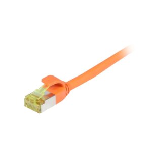 Patchkabel RJ45, CAT6A 500Mhz, 10m, orange, S-STP(S/FTP), slimline rund d=4,5mm, TPE/LSZH(Superflex), AWG28, mit CAT7 Rohkabel, Synergy 21