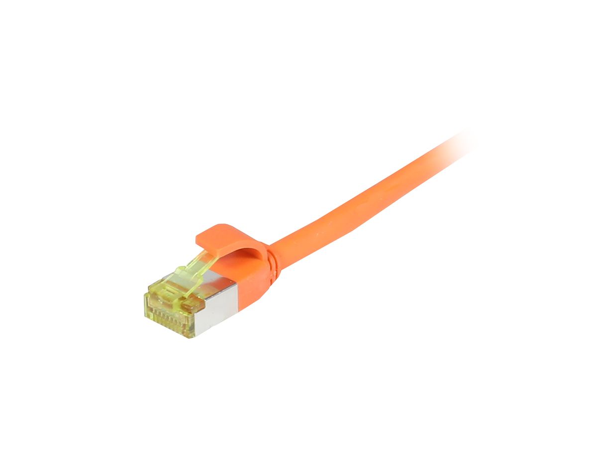 Patchkabel RJ45, CAT6A 500Mhz, 10m, orange, S-STP(S/FTP), slimline rund d=4,5mm, TPE/LSZH(Superflex), AWG28, mit CAT7 Rohkabel, Synergy 21