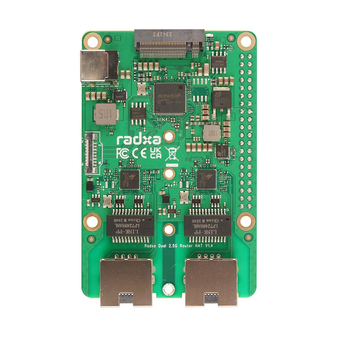 RADXA Dual 2.5GBit Router Hat, M.2, Raspberry 5, Radxa