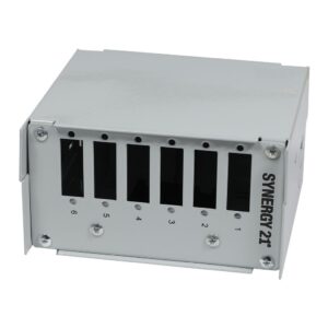 LWL-Patchpanel für Hutschiene(DIN), 6xSC-Duplex/LC-Quad-Buchsen, ohne Kupplungen, Lichtgrau, Synergy 21,