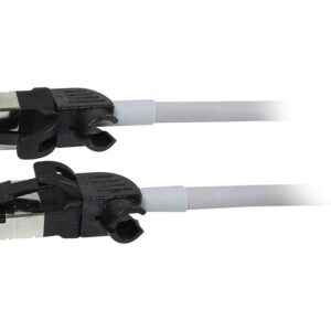 Patchkabel RJ45, CAT6A 500Mhz, 2m, grau, S/FTP, slimline rund d=4,5mm, TPE/LSZH(Superflex), AWG28, mit CAT7 Rohk., drehbarer Stecker, Synergy21
