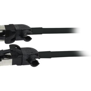 Patchkabel RJ45, CAT6A 500Mhz, 7.5m, schwarz, S/FTP, slimline rund d=4,5mm, TPE/LSZH(Superflex), AWG28, mit CAT7 Rohk., drehbarer Stecker, Synergy21
