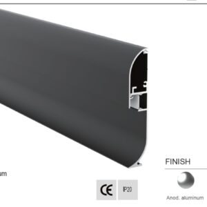 Synergy 21 LED U-Profil 200cm, ALU1580, schwarz, Fußboden/Sockelleiste