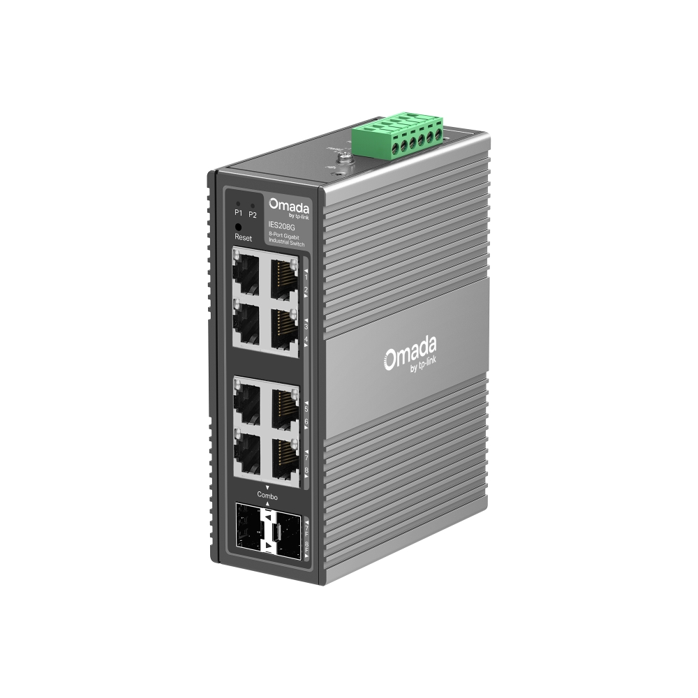 Omada by tp-link Switch Easy Managed Layer 2 8 Port • 6x 1 GbE • 2x SFP/RJ45 • Lüfterlos • Omada SDN • Modell: IES208G(UN)