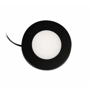 Synergy 21 Downlight Round / 3000K Schwarz / 12V / 76Ø x 10mm Möbelleuchte mit AMP Stecker