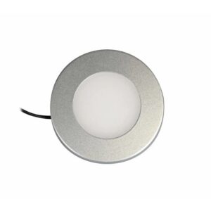 Synergy 21 Downlight Round / 3000K Silber / 12V / 76Ø x 10mm Möbelleuchte mit AMP Stecker