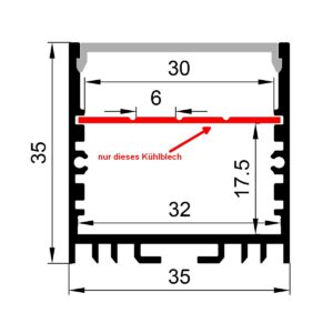 Synergy 21 LED U-Profil zub ALU3535 ALU-Kühlblech einfach 2m