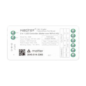 MiBoxer SM2 LED Controller Matter-Serie 2in1 Single colour/CCT(dual white) dim DC12/24V Matter Over WiFi+2.4GHz