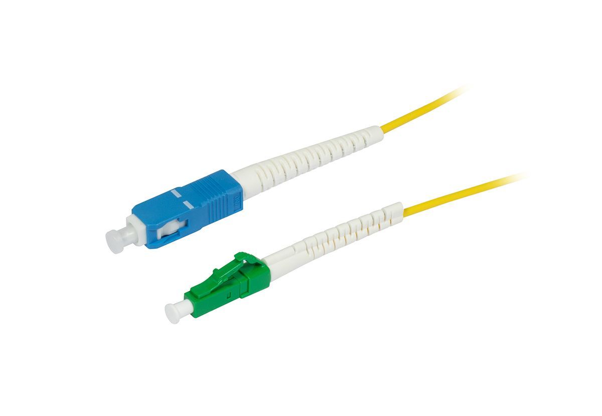 LWL-1-Faser-Patchk. 1,5mtr.LC(APC)-SC, 9/125u, OS2, G657A2, AD=2mm, flexible Knickschutztülle, Synergy21,