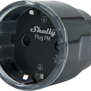 Shelly · Plug & Play "Plug PM Gen3 Black" · Smarter Energiezähler · Messfunktion · WLAN · BT · schwarz