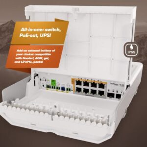 MikroTik Cloud Smart Switch CSS610-8P-2S+OUT, netPower, 8x Gigabit, PoE+, 2x SFP+