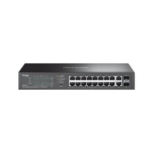 Omada by tp-link Switch easy managed Layer2 20 Port • 18x 1GbE • 16x PoE af • 2x SFP • 150W PoE Budget • Lüfterlos • Omada • ES220GP