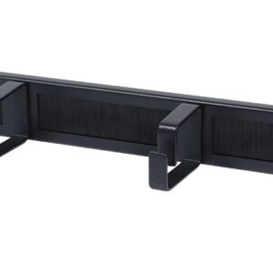 ALLNET 19"zbh. Kabelführungsplatte mit Bürstenleisten, 1HE, Metall mit 4 Bügel, Schwarz,