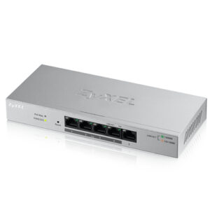 Zyxel Switch smart managed Layer2 5 Port • 5x 1 GbE • PoE Budget 60 Watt • 4x PoE at • Desktop • Lüfterlos • GS1200-5HPV3