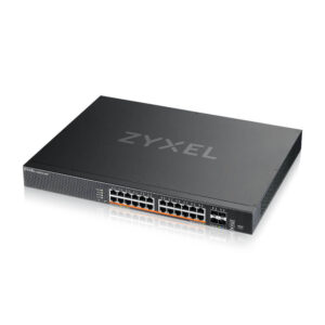 Zyxel Switch full managed Layer3 28 Port • 24x 2.5 GbE • PoE Budget 700/1440 Watt • 4x 10 Gb SFP+ • 19" • NebulaFlex Pro • XMG2230-28HP
