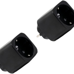 Shelly · Plug & Play "Plug M Gen3 Black" · 2er Set · Smarter Zwischenstecker · 13A · Messfunktion · WLAN · BT · schwarz