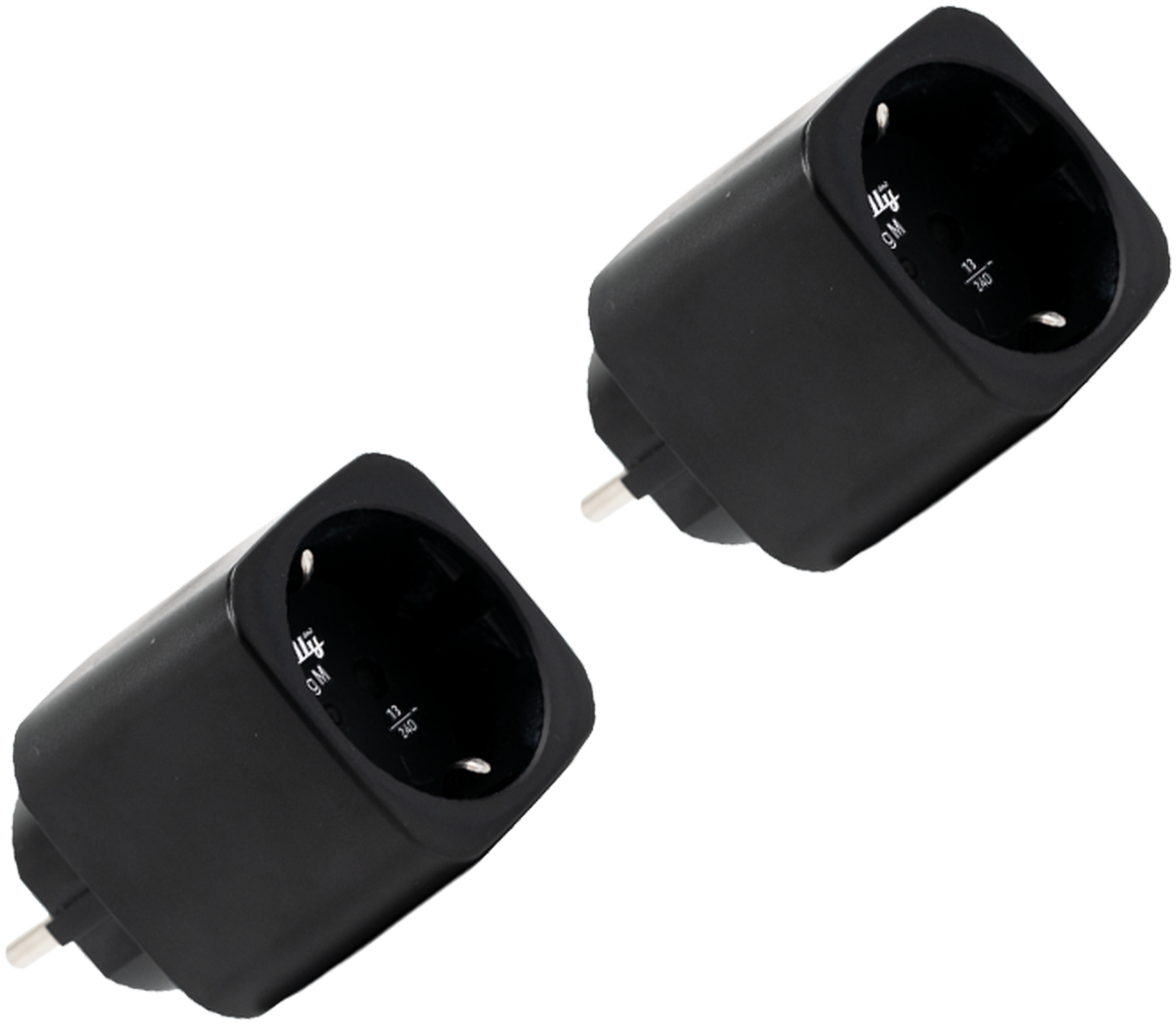 Shelly · Plug & Play "Plug M Gen3 Black" · 2er Set · Smarter Zwischenstecker · 13A · Messfunktion · WLAN · BT · schwarz