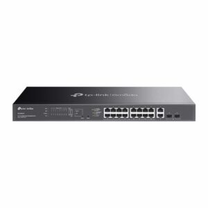 Omada by tp-link Switch easy managed Layer2 20 Port • 16x 1GbE • 16x PoE af • 2x SFP, 2x 1GbE • 250W PoE Budget • Lüfterlos • Omada • ES220GMP