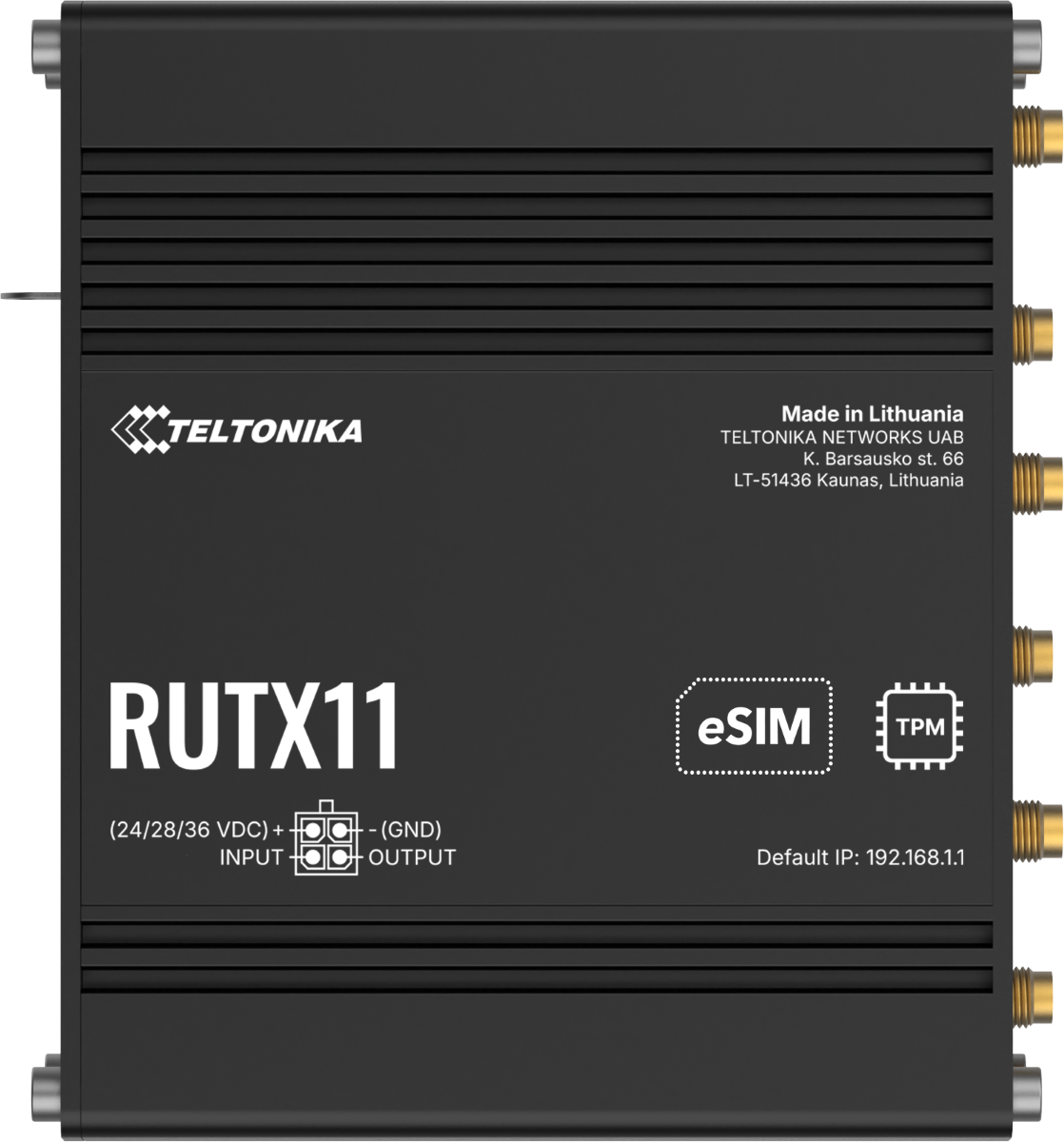 Teltonika · Router · RUTX11 · LTE CAT6 Router WLAN, Dual Band WiFi (Wave-2 802.11ac), 4x Gigabit LAN Port, Bluetooth, 2 SIM, USB, GNSS, M2M