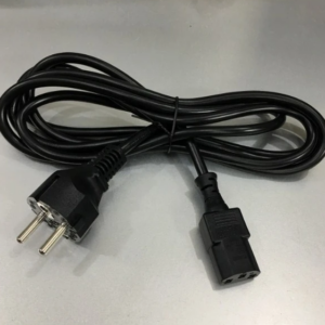 Netzkabel 230V Schutzkontakt CEE7(Stecker)->Kaltgeräte IEC-C13(Buchse), 2,2m, Black, Juniper