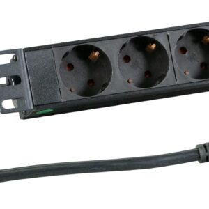 ALLNET 10"zbh. Steckdosenleiste, 4xDosen(CEE7)->1xStecker(CEE7), ALU, Schwarz,