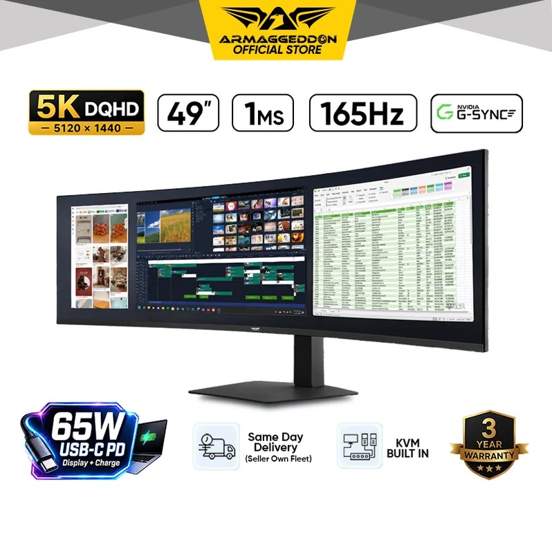 Armaggeddon Pixxel+ PXP 49 PRO Gaming Monitor (Black)