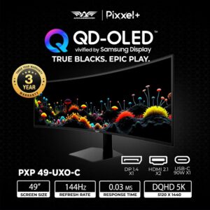 Armaggeddon Pixxel+ PXP49 UXO-C Curved QD-OLED Gaming Monitor (White)