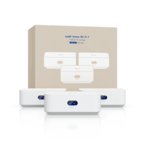 Ubiquiti Express 7 • UniFi OS Console • 2.3 Gbps IDS/IPS • 1x 10 GbE • 1x 2,5 GbE • 30+ Devices • WIFI7 • BE10600 • 3er Pack • UX7-3