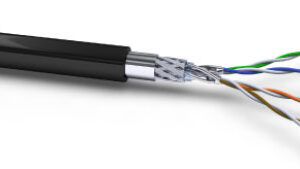 Kabel 1000MHz, CAT7, S-STP(S/FTP), Verlege, 100m Ring, Erdkabel, XLAN Schwarz, VOKA