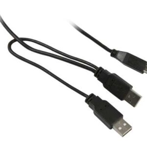 Kabel USB, A(St)2x => B(St), 1.0m, USB2.0, schwarz, Synergy 21