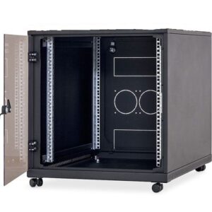 Triton 19"Schrank 12HE, B600/T1000, Schwarz, incl.Rollen,