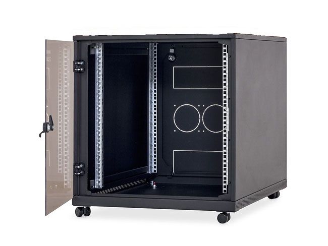Triton 19"Schrank 12HE, B600/T1000, Schwarz, incl.Rollen,
