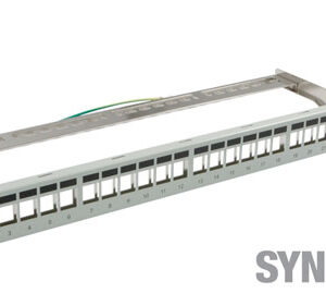 Keystone, Modulträger, 19"Patchpanel für 24xTP-Modul, 1HE(t152mm), Lichtgrau, Synergy 21,