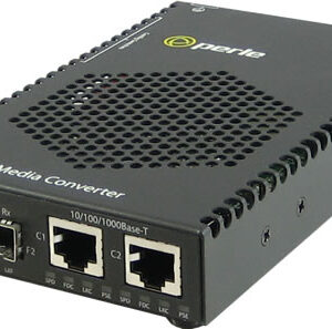 Perle Medien/Rate Konverter PoE Dual 10/100/1000 RJ45/Slot